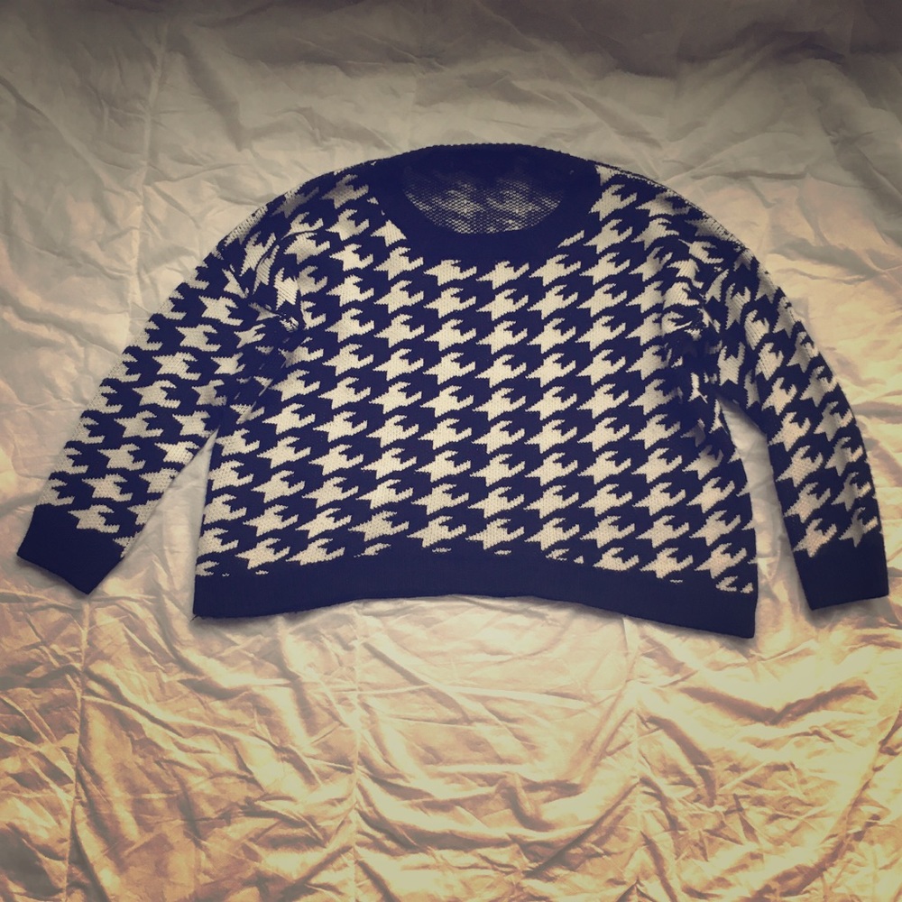 Checkered Crop Sweater